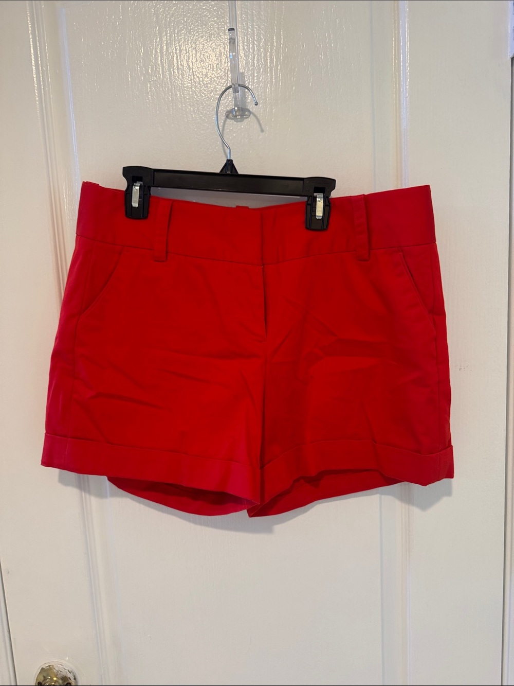 Vince Camuto Red Cuffed Bermuda Shorts